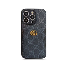Classic GG iPhone Case With Card Holder Black -KBK240425
