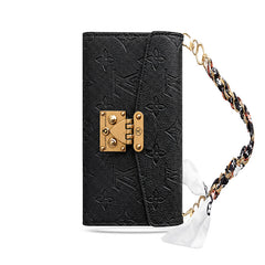 Luxury  Leather Monogram iPhone Case With Flip Wallet-GELV204