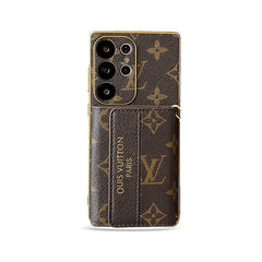 Stylish Leather Monogram Samsung Galaxy S Series Case With Wallet And Crossbody Strap-GELV112