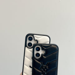 Leather Puffer YL iPhone Case White-WLK251101