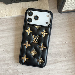 Stylish Monogram iPhone case gold  – GFLV0037
