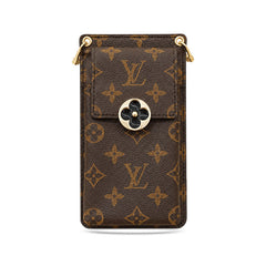 Leather Monogram Crossbody Phone Purse -GELV180