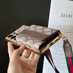 Premium Leather GG Samsung Galaxy S Series Case With Wallet And Crossbody Strap-GEGG113