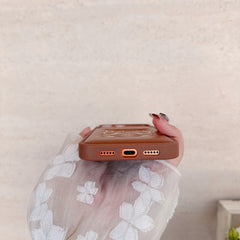 Stylish LE iPhone case brown  – GFLE0053