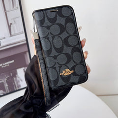 Classic Leather CH iPhone Case With Fold Wallet And Strap-LBPL005