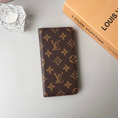 Folio Leather Monogram iPhone Case With Card Holder and Coin Pocket-PTK241608