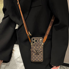 High-quality  Monogram iPhone Case With Card Wallet And Strap For iPhone 17 Series-GELV163