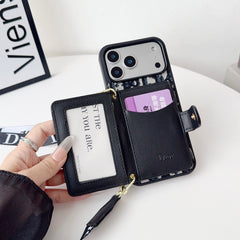 Classic Leather CD iPhone Case With Wallet And Crossbody Strap-ZYK251405