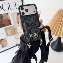 Leather CH iPhone Case With Wallet And Strap-LBK251420