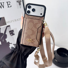 Leather CH iPhone Case With Wallet And Crossbody Strap-QBK251106