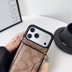 Leather CH iPhone Case With Wallet And Crossbody Strap-QBK251106