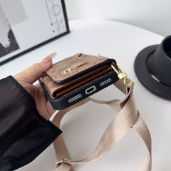 Leather CH iPhone Case With Wallet And Crossbody Strap-QBK251106