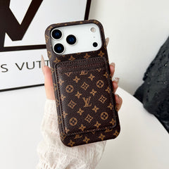 High-quality Monogram iPhone Case With Card Holder For iPhone 17 Series-GELV156