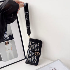 CD iPhone Case With Card Holder And Wrist Strap-CXW251104