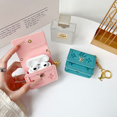 Stylish Leather Monogram AirPods Cases Pink-GELV138