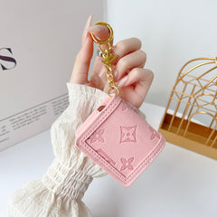 Stylish Leather Monogram AirPods Cases Pink-GELV138