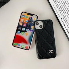 Classic Leather CC iPhone Case Black -LZJK251023