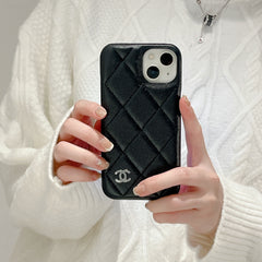 Classic Leather CC iPhone Case Black -LZJK251023