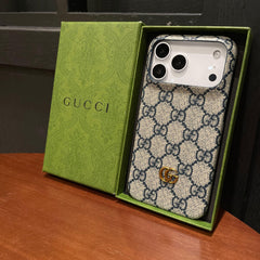 Classic Leather GG iPhone Case For iPhone 17 Series Blue-CJK251023
