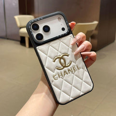 Luxury Leather CC iPhone Case For iPhone 17 Series White-YHK251746
