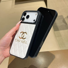 Luxury Leather CC iPhone Case For iPhone 17 Series White-YHK251746