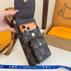 High-quality Leather Monogram Crossbody Phone Bag-GELV185
